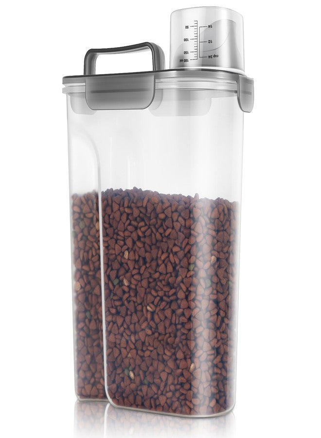 TBMax 5 Lbs Cat Dog Food Storage Container, Secondary Pet Food Storage Container Beyond a Large Dog Food Bin for Daily Use, Easy-Pouring Bird Seed Dispenser, Travel Kibble Holder -Transparent Grey - Image 1